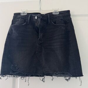 Black Denim Mini Skirt